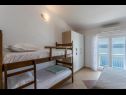 Ferienwohnungen Nina - sea view family apartments SA1A(3), A1Donji(2+1), A3(6), A4(4+1), A5(6), A6(4) Celina Zavode - Riviera Omis  - Ferienwohnung - A4(4+1): Schlafzimmer
